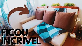 COMO FAZER SOFÁ DE PALLET DIY [upl. by Lertnahs]