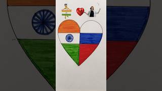 India🇮🇳 Vs Russia🇷🇺 Flag Drawing Independence day Drawing viralshorts art shorts drawing [upl. by Pedaiah269]