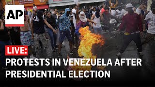 LIVE Protests in Venezuela after Maduro was formally declared winner of presidential election [upl. by Antsirhc]