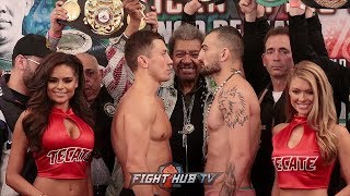 MEXICAN STYLE 2 GENNADY GOLOVKIN VS VANES MARTIROSYAN FULL WEIGH IN amp FACE OFF VIDEO [upl. by Aron]