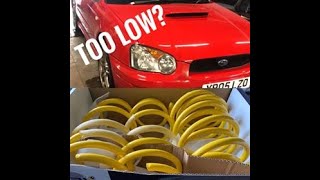 The 300BHP WRX Gets Lowering Springs Too Low [upl. by Eniamahs]