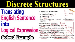 Translating English Sentence into Propositional Logic  Logical Expression [upl. by Eerazed]