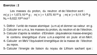 Exercice  2 Atomistique [upl. by Minerva397]