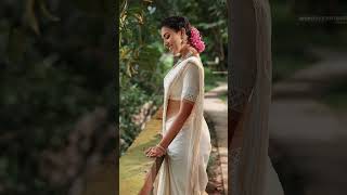 Anju Kurian white saree photoshoot [upl. by Arotak]