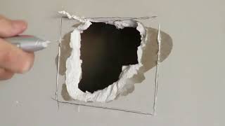 🏠 How to Repair Drywall and Fix a large Hole in the Plaster Wall the easy way [upl. by Bail]