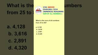 Civil Service Exam Drill for 2024 NUMERICAL REASONING shorts civilservicereview [upl. by Mcclure23]