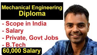 Scope of Diploma in Mechanical Engineering in India Salary Govt Job Private Job BTech Hindi [upl. by Holey]