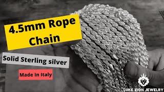 45mm Silver Rope Chain Review  Luke Zion Jewelry [upl. by Miehar191]