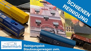 Spur N  Gleisreinigung  Staubsaugerwagen Reinigungslok Schienenreinigungswagen uvm [upl. by Eiznekam]