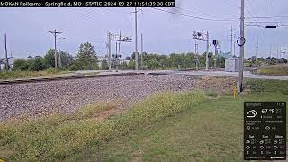 MOKAN Railcams Springfield Missouri BNSF Thayer North Subdivision MP 20470 RECURRENT STREAM [upl. by Holub]