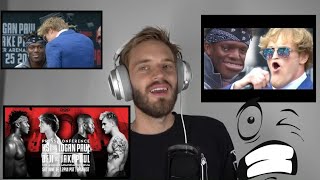 Pewdiepie reacts to KSI VS LOGAN PAUL PRESS CONFERENCE [upl. by Siryt]