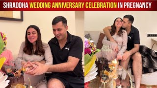 Heavily Pregnant Shraddha Arya Celebrates 3rd Wedding Anniversary With Husband Rahul Nagal [upl. by Ahsinna]