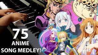 75 ANIME SONGS in 60 MINUTES EPIC Piano Medley [upl. by Ehpotsirhc]