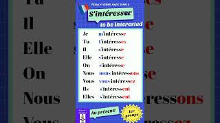 Conjugaison du verbe Sintéresser to be interestedau présentSintéresser in presentfrenchshorts [upl. by Wat593]