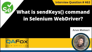 What is sendKeys command in Selenium WebDriver Selenium Interview Question 463 [upl. by Chem890]