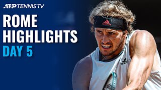 Nadal vs Shapovalov Zverev vs Nishikori Thiem amp Djokovic in Action  Rome 2021 Day 5 Highlights [upl. by Mccutcheon24]