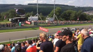 F1 Belgian Grand Prix 2016 Carlos Sainz tyre blowout Kemmel Straight [upl. by Sherourd157]