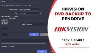 Hikvision DVR Backup To Pendrive [upl. by Sachiko]