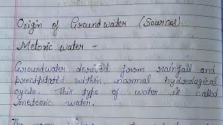 OriginSources of groundwaterBSc Geology study with Babita [upl. by Egroej487]