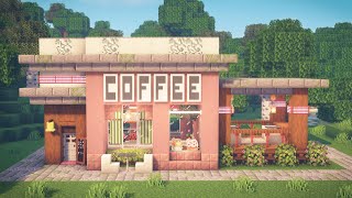 Minecraft  How to Build a Cafe no mods or texture packs [upl. by Ynnav]