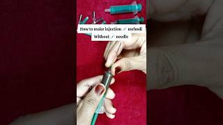 How to make Injection💉Syringe Mehndi Cone injection heena cone mehndi injectionmehndi [upl. by Siraved]