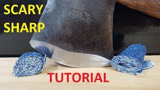 How to Sharpen a Hatchet or Axe to a Scary Sharp Edge [upl. by Gasper]