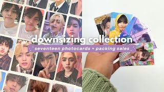 downsizing my collection 🖇📮 seventeen mostly scoups photocards  pack with me [upl. by Anolla681]