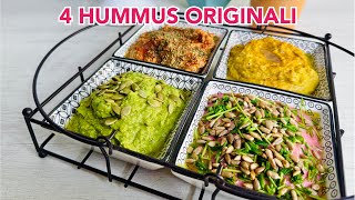 4 hummus originali e colorati  idee ricette facili e veloci 🌱 [upl. by Mallorie]