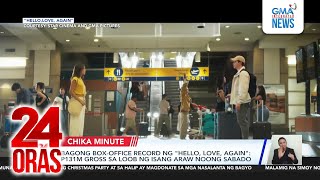 Bagong boxoffice record ng quotHello Love Againquot P131M gross sa loob ng isang araw  24 Oras [upl. by Annairba]