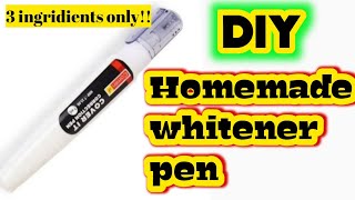 Homemade whitener penHow to make whitener at homeDiy whitener penDiy correction penCorrection [upl. by Ormsby585]