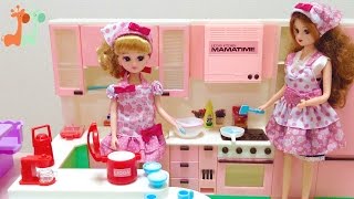 リカちゃん ママとお料理 キッチンママタイム  Liccachan Doll Kitchen Toy  Cooking With Mommy [upl. by Jarrid]