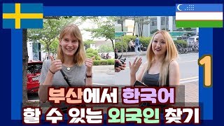 부산에서 한국어 할 수 있는 외국인 찾기 1 Searching for the Korean speaking foreigners in Busan [upl. by Meldoh]