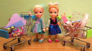 School supplies  Elsa amp Anna toddlers go shopping [upl. by Othella505]