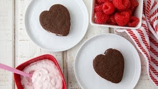 Raspberry Cream Chocolate Cookies  Valentine Desserts  Weelicious [upl. by Corella114]