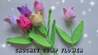 ကျုလစ်ပန်းထိုးနည်း၃ Crochet Tulip Flower [upl. by Messere]