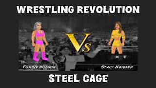 Full Match  Torrie Wilson Vs Stacy Keibler Steel Cage Match Wrestling Revolution Game wwe games [upl. by Lona589]