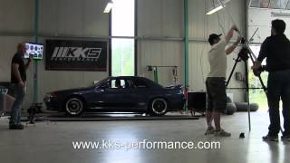 Nissan Skyline R32 GTR KKSPerformance Dyno format67 shooting 566whp [upl. by Standford]