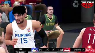 Gilas Pilipinas vs Latvia  NBA2K24 PC Gameplay  July 3 2024  FIBA2K CPU VS CPU [upl. by Pelagi]