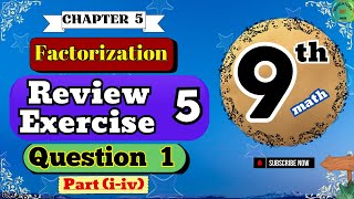 Class 9th Math  Chapter 5 Review Exercise 5 Question 1 Part iiv Educatoryhub [upl. by Nsaj]