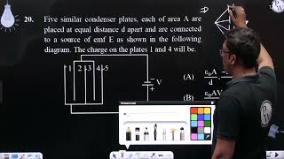 Five similar condenser plates each of area A are placed at equal distance d apart and are conne [upl. by Ayn62]