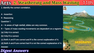 11th Stream Arts  2Weathering and Mass Wasting  Geography  Exercise Question Answer Textbook [upl. by Armillda600]