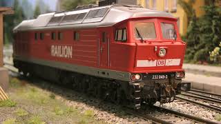 Locomotiva a vapore e treni diesel su un plastico in scala O  Modellismo ferroviario in Germania [upl. by Gayleen]