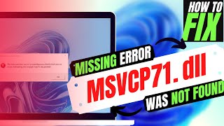 ✅✅✅ How To Fix MSVCP71dll Missing from your computer ❌ Not Found Error 💻Windows 10\7\11💻32 64 bit [upl. by Rozek]