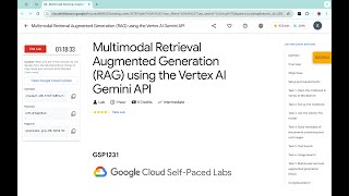 Multimodal Retrieval Augmented Generation RAG using the Vertex AI Gemini API qwiklabs GSP1231 [upl. by Willem]