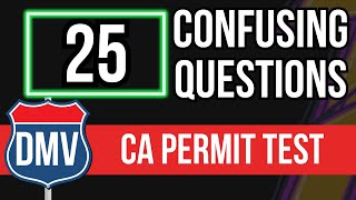 CA DMV Permit Test 2024 25 Confusing Questions [upl. by Yatnuahc604]