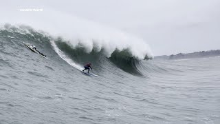 Surfers head to Bay Areas legendary Mavericks as powerful waves expected [upl. by Notse808]