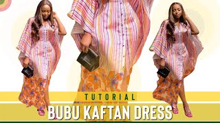 TRENDY BUBU TUTORIAL  STYLISH BUBU KAFTAN DRESS with FRONT BUTTONS [upl. by Otreblaug365]