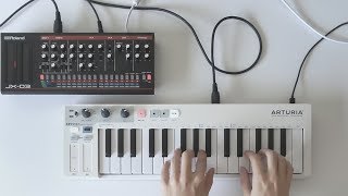 Random arpeggiator ambient  Roland JX03  Arturia KeyStep [upl. by Aidahs]