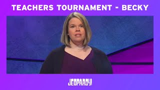 Teachers Tournament Becky Giardina Bio  Jeopardy [upl. by Oicirbaf]