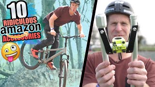 TESTING 10 RIDICULOUS AMAZON MOUNTAIN BIKE ACCESSORIES [upl. by Odnumyer]